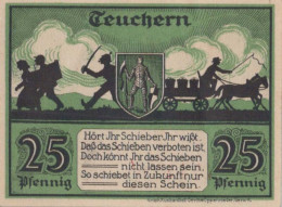 25 PFENNIG 1921 Stadt TEUCHERN Saxony UNC DEUTSCHLAND Notgeld Banknote #PJ050 - [11] Local Banknote Issues