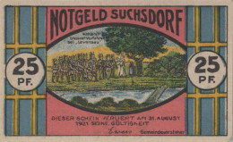 25 PFENNIG 1921 Stadt SUCHSDORF Schleswig-Holstein DEUTSCHLAND Notgeld #PF994 - [11] Local Banknote Issues