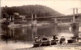 Collonges-au-Mont-D'Or Canton De Limonest Les Ponts Et La Saône Pêche Pêcheur Rhône 69660 N°1018 Cpa Ecrite Au Dos B.E - Autres & Non Classés