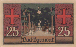 25 PFENNIG 1921 Stadt PYRMONT Waldeck-Pyrmont UNC DEUTSCHLAND Notgeld #PC445 - [11] Lokale Uitgaven