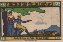 25 PFENNIG 1921 Stadt PÖSSNECK Thuringia UNC DEUTSCHLAND Notgeld Banknote #PB653 - [11] Emissions Locales