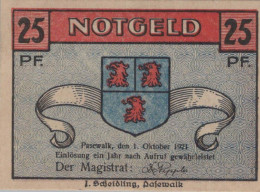 25 PFENNIG 1921 Stadt PASEWALK Pomerania UNC DEUTSCHLAND Notgeld Banknote #PB483 - [11] Lokale Uitgaven