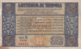 1934  Biglietto Della Lotteria AUTOMOBILISTICA DI TRIPOLI In Perfette Condizioni - Auto's
