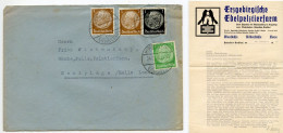 Germany 1940 Cover & Letter; Hohenstein-Ernstthal - Erzgebirgische Edelpelztierfarm To Schiplage; Hindenburg Stamps - Briefe U. Dokumente