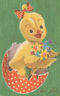 PASQUA POLLO UOVO Vintage Cartolina CPA #PKE445.IT - Pâques