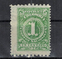 CHCT85 - 1 Centavo Provisional Stamp, Uncentered, MH, 1904 Or 1908, Colombia - Colombie