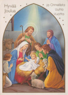 Vergine Maria Madonna Gesù Bambino Natale Religione Vintage Cartolina CPSM #PBP820.IT - Vierge Marie & Madones