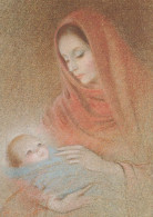 Vergine Maria Madonna Gesù Bambino Natale Religione Vintage Cartolina CPSM #PBP944.IT - Vierge Marie & Madones
