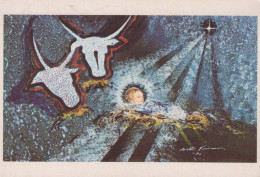 CRISTO SANTO Gesù Bambino Natale Religione Vintage Cartolina CPSM #PBP694.IT - Jésus