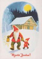 BABBO NATALE Buon Anno Natale Vintage Cartolina CPSM #PBL582.IT - Santa Claus