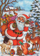 BABBO NATALE Buon Anno Natale Vintage Cartolina CPSM #PBL515.IT - Santa Claus