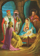 Vergine Maria Madonna Gesù Bambino Natale Religione Vintage Cartolina CPSM #PBB723.IT - Vierge Marie & Madones
