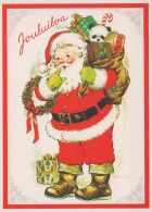 BABBO NATALE Buon Anno Natale Vintage Cartolina CPSM #PBL321.IT - Santa Claus