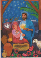 Vergine Maria Madonna Gesù Bambino Natale Religione Vintage Cartolina CPSM #PBB853.IT - Maagd Maria En Madonnas