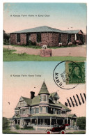 CPA - USA - A Kansas Farm Home In Early Days And Today - Andere & Zonder Classificatie