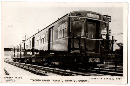 CPSM PF CANADA - Toronto Rapid Transit, Subway Train, First In Canada, 1954 - Eisenbahnen