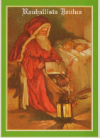 PAPÁ NOEL NIÑO NAVIDAD Fiesta Vintage Tarjeta Postal CPSM #PAK239.ES - Santa Claus