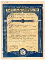 Epargne Et Prévoyance : LA FRANCAISE CAPITALISATION, Timbres Cotisations, Papier Timbré à 8 F 75. - Unclassified