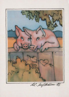 PIGS Tier Vintage Ansichtskarte Postkarte CPSM #PBR761.DE - Schweine