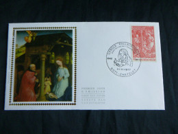 1977 1874 FDC Zijde/soie ( Chatelet ) : " Kerstmis / Noél  " - 1971-1980