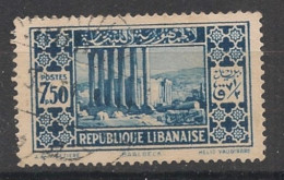 GRAND LIBAN - 1930-35 - N°YT. 143 - Baalbeck 7pi50 Bleu - Oblitéré / Used - Usados