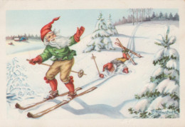 PÈRE NOËL NOËL Fêtes Voeux Vintage Carte Postale CPSMPF #PAJ409.FR - Santa Claus