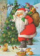 PÈRE NOËL NOËL Fêtes Voeux Vintage Carte Postale CPSM #PAJ544.FR - Santa Claus