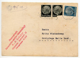 Germany 1937 Postcard; Hannover - Hannoversche Versuchstierzuchter-Gemeinschaft To Schiplage; Hindenburg Stamps - Lettres & Documents