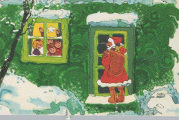 PAPÁ NOEL Feliz Año Navidad Vintage Tarjeta Postal CPSMPF #PKG426.ES - Santa Claus