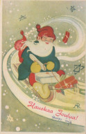 PAPÁ NOEL Feliz Año Navidad Vintage Tarjeta Postal CPSMPF #PKG295.ES - Santa Claus