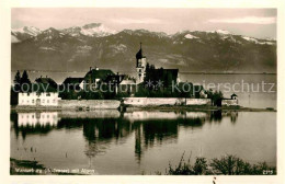 72632275 Wasserburg Bodensee Ortsansicht Mit Kirche Mit Alpen Wasserburg (Bodens - Wasserburg A. Bodensee