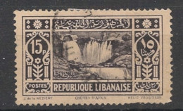 GRAND LIBAN - 1930-35 - N°YT. 145 - Chutes D'Afka 15pi Violet-noir - Oblitéré / Used - Usados