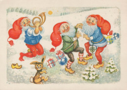 Feliz Año Navidad NIÑOS Vintage Tarjeta Postal CPSM #PBM289.ES - Año Nuevo