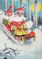 PAPÁ NOEL Feliz Año Navidad Vintage Tarjeta Postal CPSM #PBL191.ES - Santa Claus
