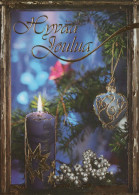 Feliz Año Navidad VELA Vintage Tarjeta Postal CPSM #PBA125.ES - Año Nuevo