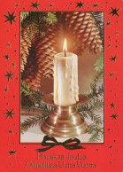 Feliz Año Navidad VELA Vintage Tarjeta Postal CPSM #PBA063.ES - Año Nuevo