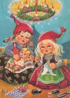 Feliz Año Navidad NIÑOS Vintage Tarjeta Postal CPSM #PAY908.ES - Año Nuevo