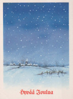 Feliz Año Navidad IGLESIA Vintage Tarjeta Postal CPSM #PAY387.ES - Año Nuevo
