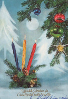 Feliz Año Navidad VELA Vintage Tarjeta Postal CPSM #PAW132.ES - New Year