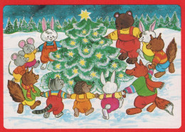 Feliz Año Navidad CONEJO Vintage Tarjeta Postal CPSM #PAV279.ES - New Year