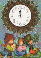 Happy New Year Christmas TABLE CLOCK Vintage Postcard CPSM #PAU079.GB - New Year