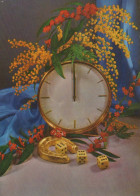 Happy New Year Christmas TABLE CLOCK Vintage Postcard CPSM #PAT769.GB - New Year