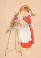 Happy New Year Christmas CHILDREN CAT Vintage Postcard CPSM #PAU146.GB - New Year