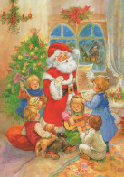 SANTA CLAUS CHILDREN CHRISTMAS Holidays Vintage Postcard CPSM #PAK238.GB - Santa Claus