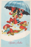 Bonne Année Noël GNOME Vintage Carte Postale CPSMPF #PKD863.FR - Nieuwjaar