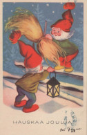 Bonne Année Noël GNOME Vintage Carte Postale CPSMPF #PKD245.FR - Nieuwjaar