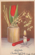 Bonne Année Noël BOUGIE Vintage Carte Postale CPSMPF #PKD184.FR - Anno Nuovo