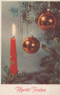 Bonne Année Noël BOUGIE Vintage Carte Postale CPSMPF #PKD002.FR - Anno Nuovo
