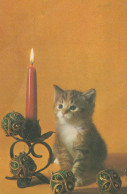 Bonne Année Noël BOUGIE Vintage Carte Postale CPSMPF #PKD123.FR - Anno Nuovo