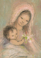 Vierge Marie Madone Bébé JÉSUS Noël Religion Vintage Carte Postale CPSM #PBP942.FR - Virgen Maria Y Las Madonnas